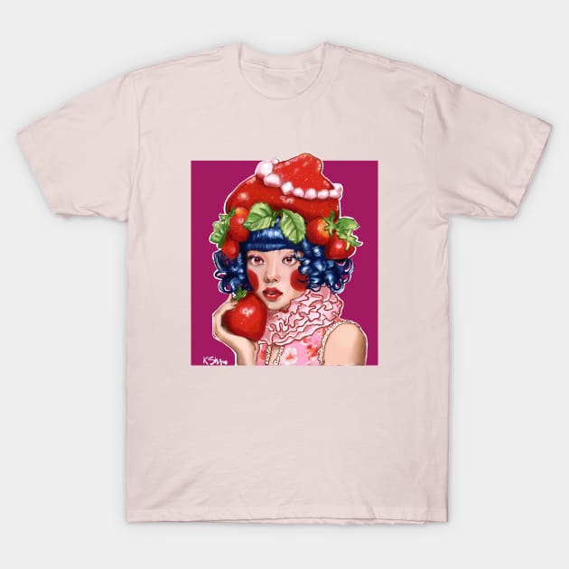 Strawberry Girl T-Shirt by The Art Of Kimberlee Shaw
